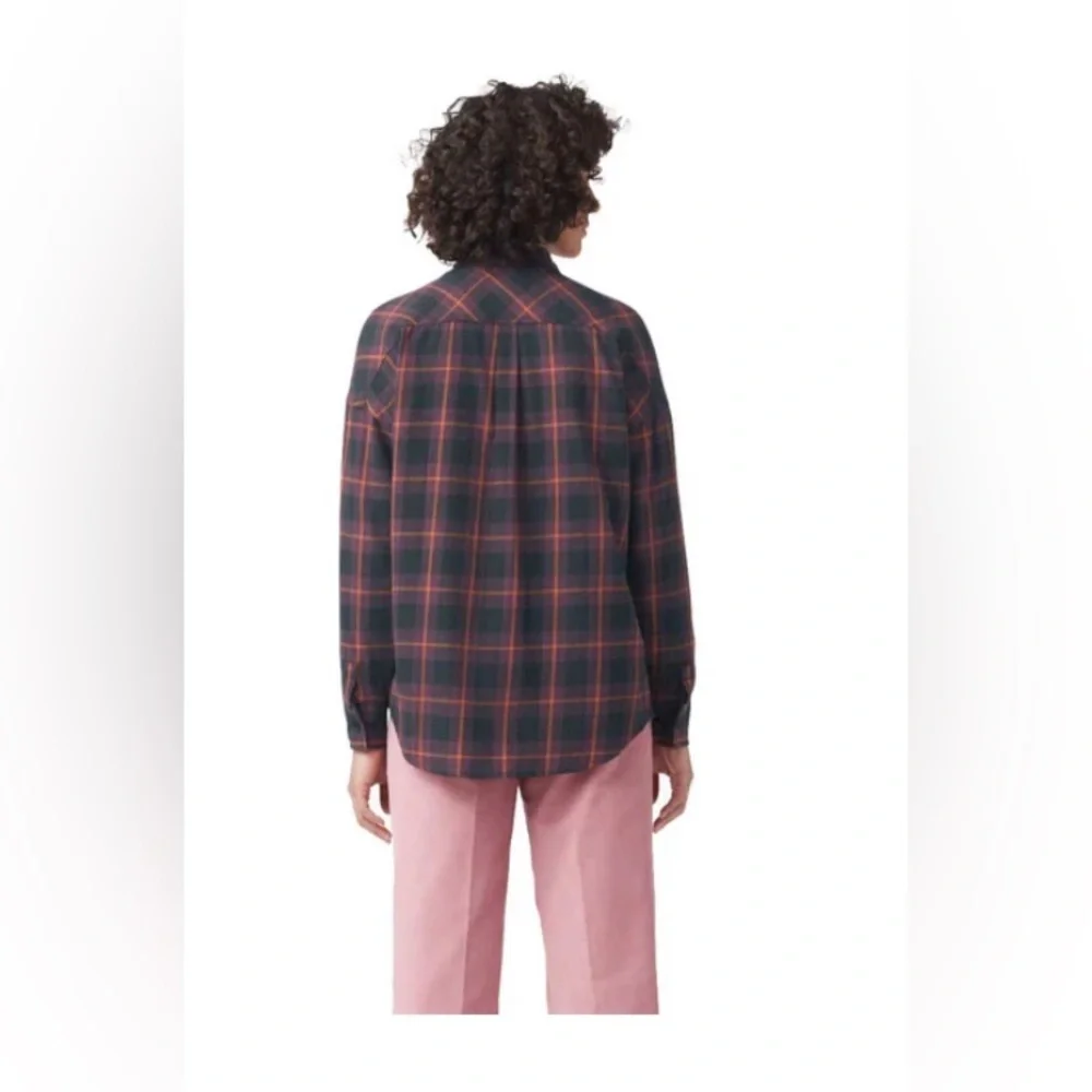 Dickies Bakerhill Wine/black Plaid Oversize button down Shirt Size Small (FLR04)